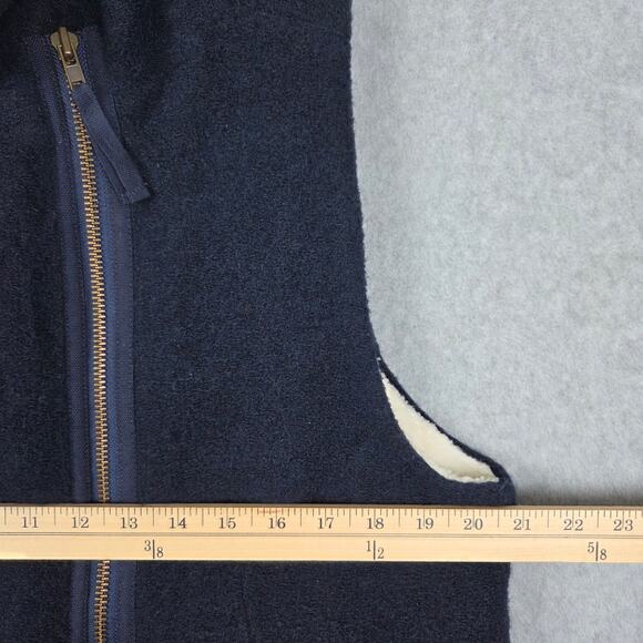 NWT J. Crew Vest Womens Size Large Wool Blend Navy Blue Sherpa Lined - Picture 9 of 12